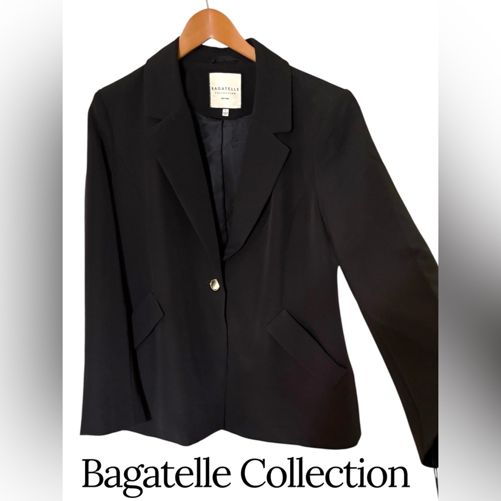Bagatelle Collection-NWT black 1 button blazer. Women’s Large. Gorgeous buttons!